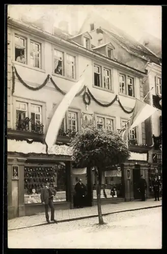 Foto-AK Kitzingen, Schuhgeschäft in der Kaiser-Wilhelm-Strasse