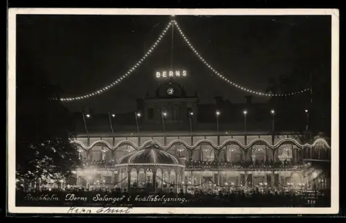 AK Stockholm, Berns Salonger i kvällsbelysning