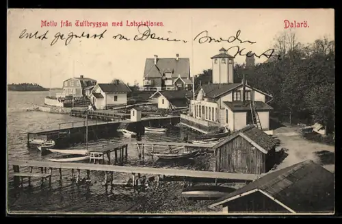 AK Dalarö, Motiv fran Tullbryggan med Lotsstationen