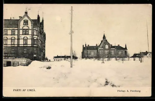 AK Umea, Ortspartie im Schnee
