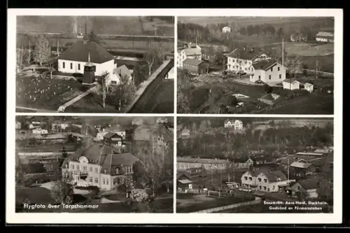AK Torpshammar, Hotel, Friedhof, Ortspartie, Fliegeraufnahme