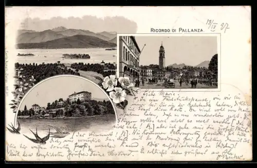 Lithographie Pallanza, Panorama, Chiesa