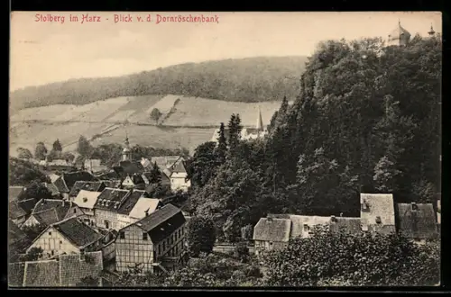 AK Stolberg im Harz, Blick von der Dornröschenbank