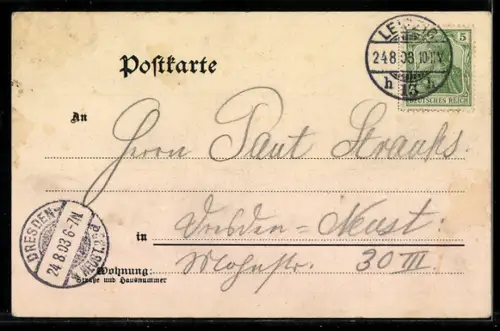 AK Leipzig, Rathaus, Marktplatz, Denkmal