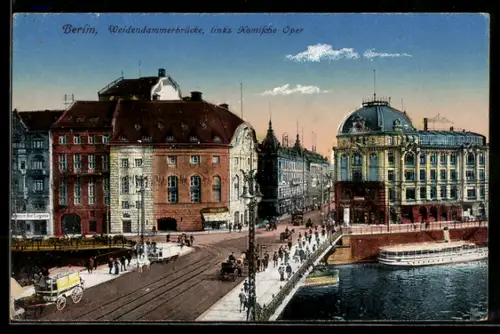 AK Berlin, Weidendammerbrücke, Komische Oper