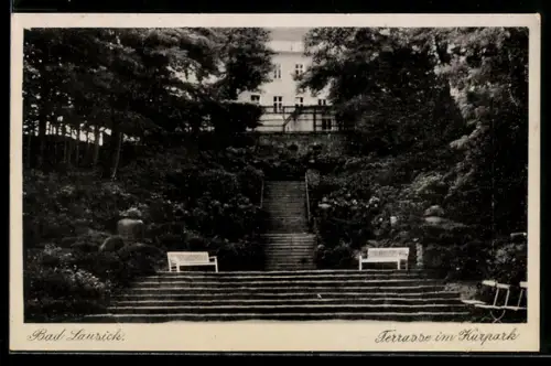AK Bad Lausick, Terrasse im Kurpark