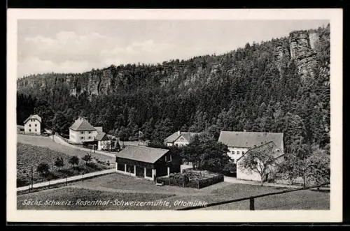 AK Rosenthal-Schweizermühle, Ottomühle, Landschaft, Felsen