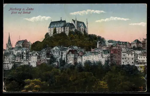 AK Marburg a. Lahn, Blick auf Schloss