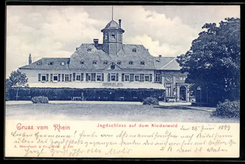 AK Niederwald, Jagdschloss auf dem Niederwald