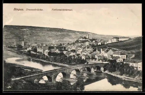 AK Bingen, Drususbrücke, Nationaldenkmal