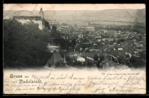 AK Rudolstadt, Blick auf Stadt und Schloss