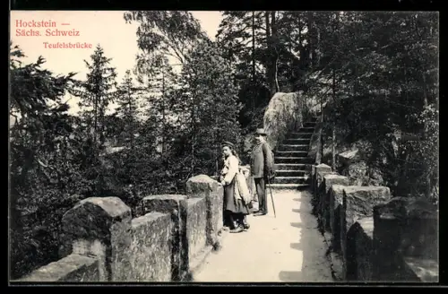 AK Hockstein /Sächs. Schweiz, Teufelsbrücke