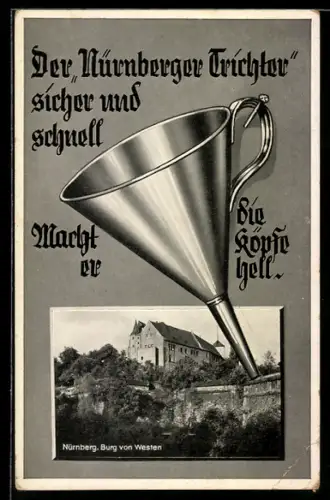 AK Nürnberg, Burg von Westen, Nürnberger Trichter