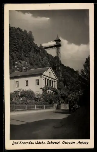 AK Bad Schandau /Sächs. Schweiz, Ostrauer Aufzug
