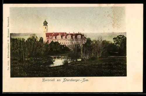 AK Bernried am Starnberger See, Klosteranlage mit Kirche