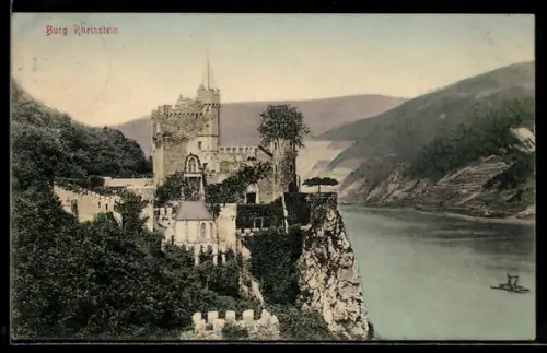 AK Rüdesheim a. Rh., Burg Rheinstein