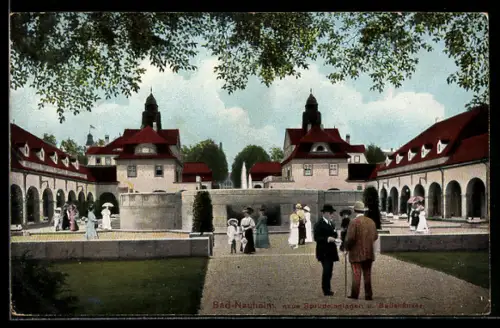 AK Bad Nauheim, Neue Sprudel-Anlagen, Badehäuser