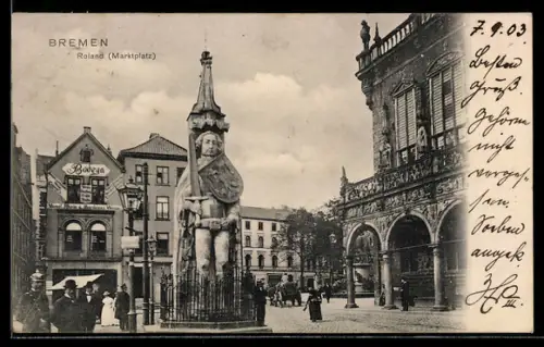 AK Bremen, Roland, Marktplatz