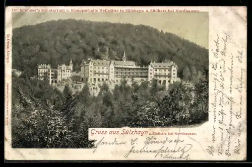 AK Sülzhayn /Südharz, Dr. Kremsers Sanatorium, Knappschafts Heilstätte