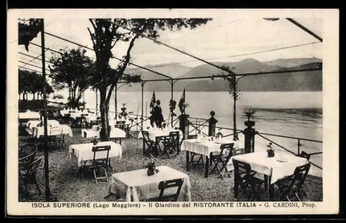 AK Isola Superiore /Lago Maggiore, Il Giardino del Ristorante Italia con vista sul Lago Maggiore
