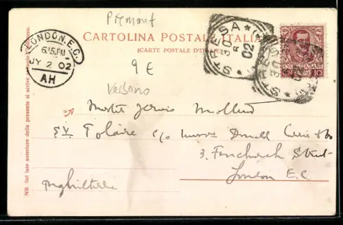 AK Orta, Piazza d`Orta con edifici storici e caffè