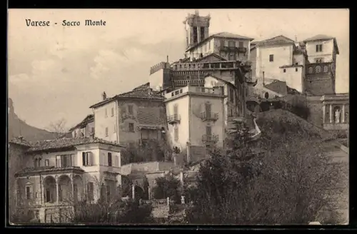 AK Varese, Sacro Monte, Vista panoramica delle case sul monte sacro