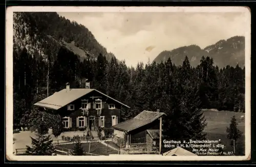 AK Oberstdorf i. Allg., Gasthaus zur Breitachklamm, Inh. Max Maier