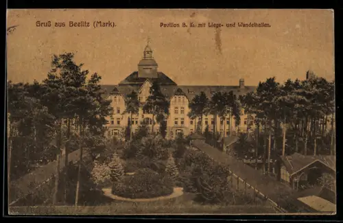 AK Beelitz /Mark, Pavillon B. II. mit Liege- und Wandelhallen