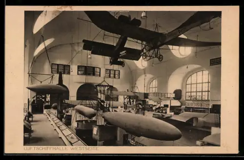 AK München, Deutsches Museum, Luftschiffhalle Westseite