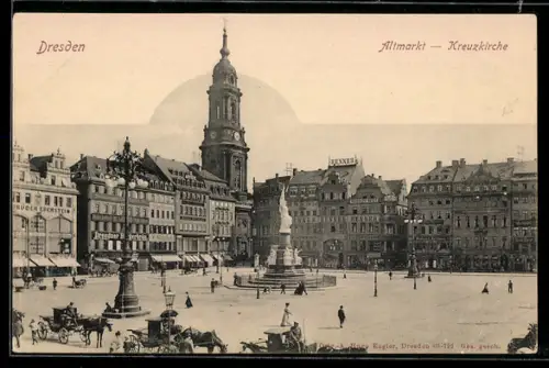 AK Dresden, Altmarkt, Kreuzkirche