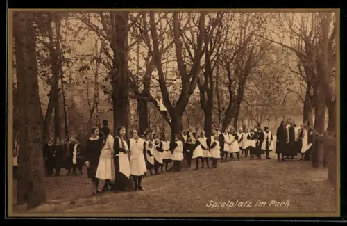 AK Königstein i. Taunus, Spielplatz im Park, Ursulinen-Kloster St. Anna, Lyzeum und Haushaltungsschule