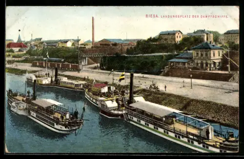 AK Riesa, Landungsplatz der Dampfschiffe