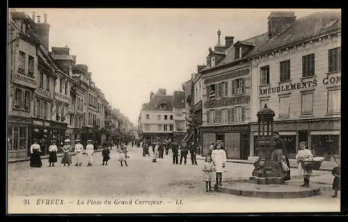 AK Évreux, La Place du Grand Carrefour, Ameublements