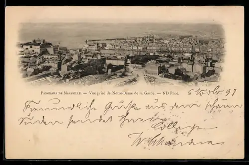 AK Marseille, Vue prise de Notre-Dame de la Garde