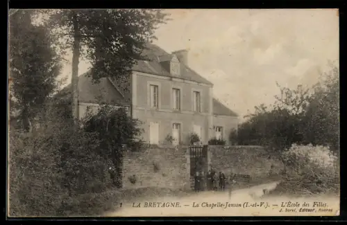 AK La Chapelle-Janson /I.-et-V., L`École des Filles