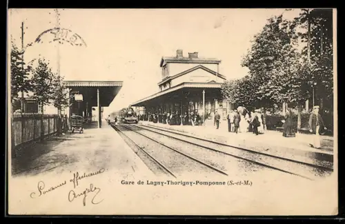 AK Pomponne /S.-et-M., La Gare de Lagny-Thorigny-Pomponne