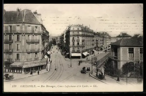 AK Grenoble, Rue Béranger, Cours Lafontaine et le Lycée