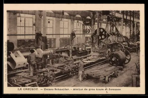 AK Le Creusot, Usines Schneider, atelier de gros tours et foreuses