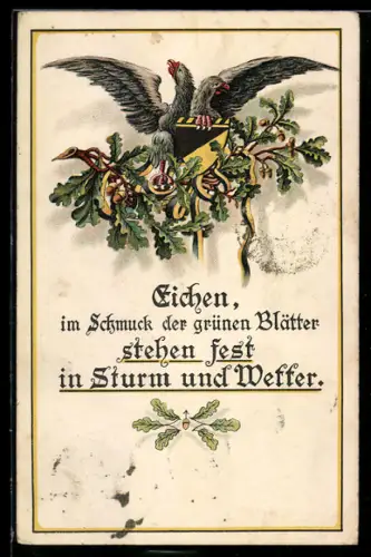 AK Eichenlaub mit österr. Wappen