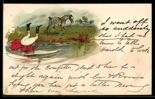 AK Jäger fällt kopfüber in einen See