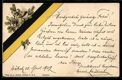 AK Eichenlaub und österr. Farben