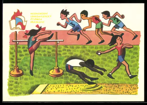 AK Kinder verschiedener Nationalitäten beim Sport