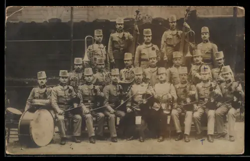 Foto-AK Gruppenaufnahme Musikzug österreichisches Heer