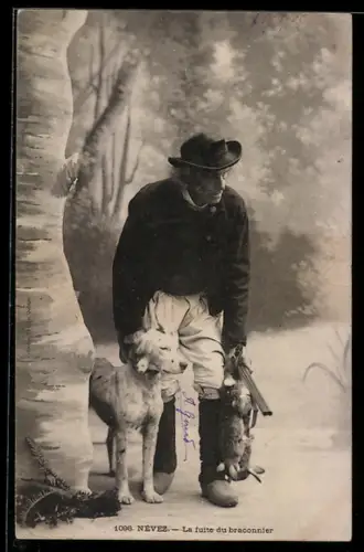 AK Nevez, La fuite du braconnier, Jäger mit seinem Jagdhund
