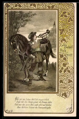 AK Behüt Dich Gott!, Trompeter von Säckingen nebst Pferd