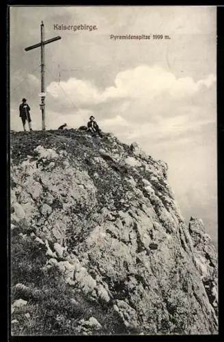 AK Gipfelkreuz auf der Pyramidenspitze im Kaisergebirge