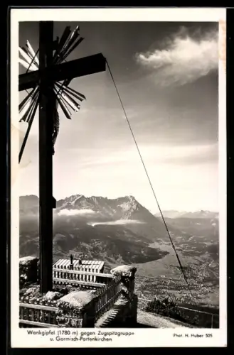 AK Garmisch-Partenkirchen, Gipfelkreuz auf dem Wankgipfel