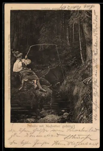 AK Anglerin zieht einen Fisch aus dem Wasser