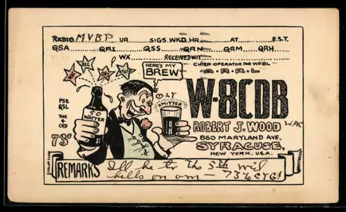 AK New York, NY, Radio W-8CDB, Robert J. Wood