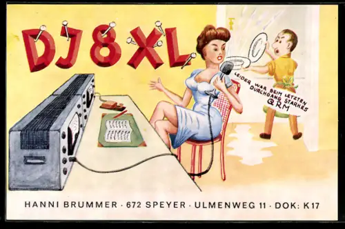 AK Radio, Frau beim Funkspruch, DJ8XL
